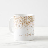 Namensschild für Weißgold-Glitzer Kaffeetasse (Vorderseite Links)