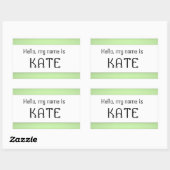 Namensschild Hallo mein Name ist Rechteckiger Aufkleber (Blatt)