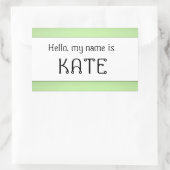 Namensschild Hallo mein Name ist Rechteckiger Aufkleber (Tasche)