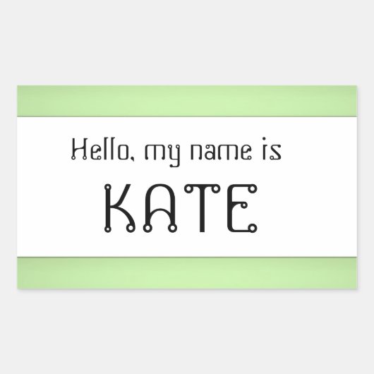 Namensschild Hallo mein Name ist Rechteckiger Aufkleber (Vorderseite)