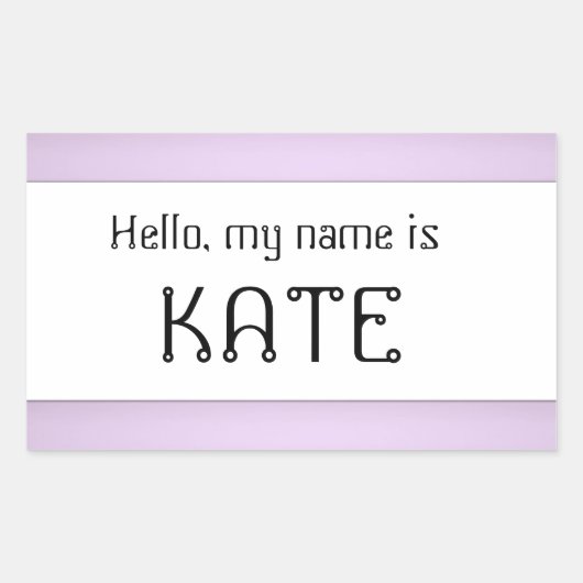 Namensschild Hallo mein Name ist Rechteckiger Aufkleber (Vorderseite)