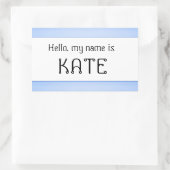 Namensschild Hallo mein Name ist Rechteckiger Aufkleber (Tasche)