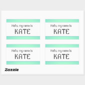 Namensschild Hallo mein Name ist Rechteckiger Aufkleber (Blatt)