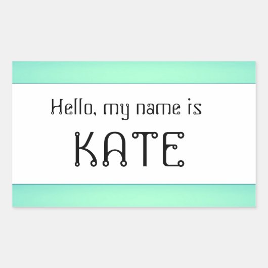 Namensschild Hallo mein Name ist Rechteckiger Aufkleber (Vorderseite)