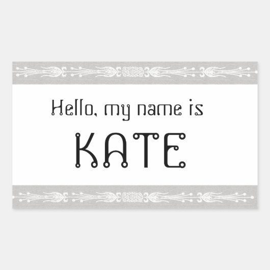 Namensschild Hallo mein Name ist Rechteckiger Aufkleber (Vorderseite)