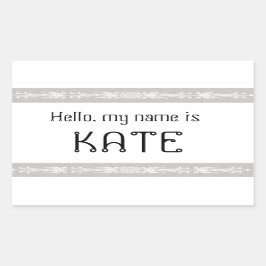 Namensschild Hallo mein Name ist Rechteckiger Aufkleber