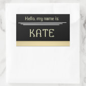 Namensschild Hallo mein Name ist Rechteckiger Aufkleber (Tasche)