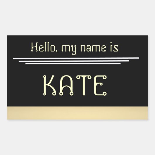 Namensschild Hallo mein Name ist Rechteckiger Aufkleber (Vorderseite)