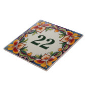 Namensschild Hawaiianische Blume Fliese (Seite)