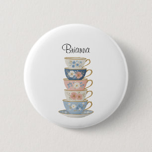 Namensschild Hochzeitsdusche 'Time for Tea' Button