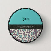 Namensschild: Leopard-Drucknamenvorlage Button (Vorderseite)