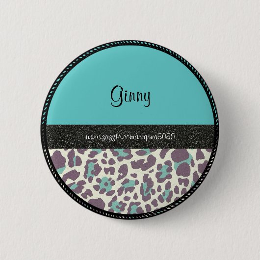 Namensschild: Leopard-Drucknamenvorlage Button (Vorderseite)