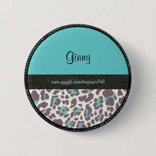 Namensschild: Leopard-Drucknamenvorlage Button