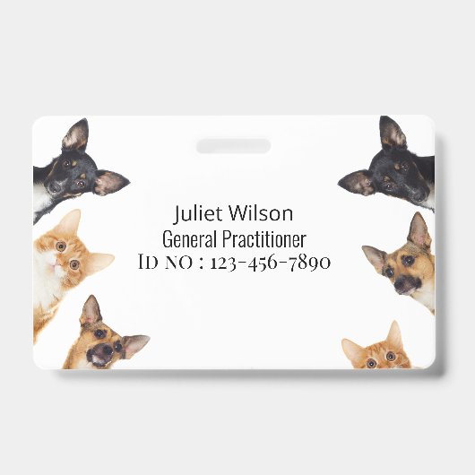 Namensschild Logo des Tierarztes des Abzeichens Ausweis (Vorderseite)