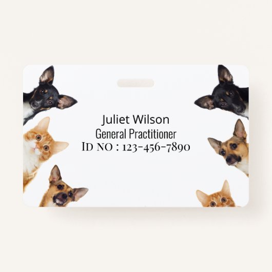 Namensschild Logo des Tierarztes des Abzeichens Ausweis (Vorderseite)