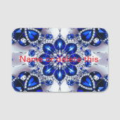 Namensschild mit blauen weißen Farben (Vorderseite)