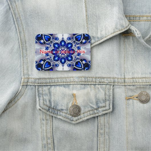 Namensschild mit blauen weißen Farben (Beispiel)