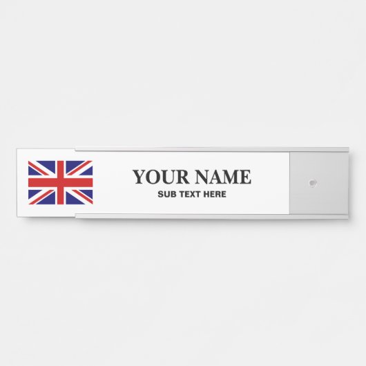 Namensschild mit britischer Flagge (Vorderseite )