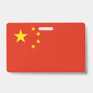 Namensschild mit der Flagge von China Ausweis