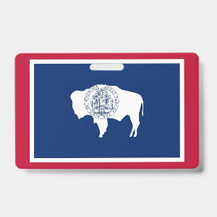 Namensschild mit Flagge des Bundesstaates Wyoming, Ausweis