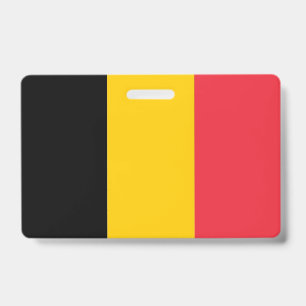 Namensschild mit Flagge von Belgien Ausweis