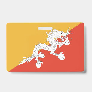 Namensschild mit Flagge von Bhutan Ausweis