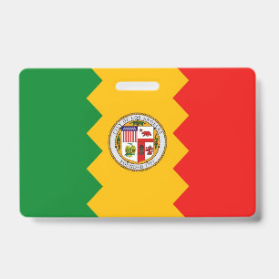 Namensschild mit Flagge von Los Angeles, USA Ausweis
