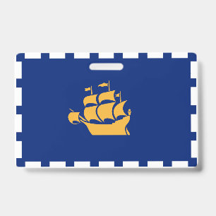 Namensschild mit Flagge von Québec City Ausweis
