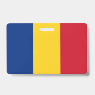 Namensschild mit Flagge von Rumänien Ausweis