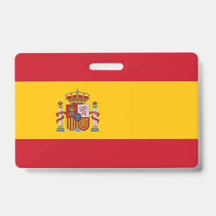 Namensschild mit Flagge von Spanien Ausweis