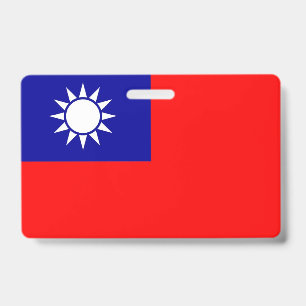 Namensschild mit Flagge von Taiwan Ausweis