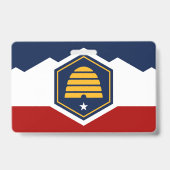 Namensschild mit Flagge von Utah, USA Ausweis (Rückseite)
