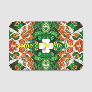 Namensschild mit irischen Farben