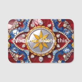 Namensschild mit kolumbianischen Farben