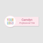 Namensschild mit rosa Circle Custom Logo Wellness- (Vorderseite)