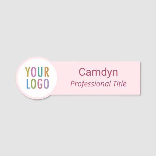 Namensschild mit rosa Circle Custom Logo Wellness- (Vorderseite)