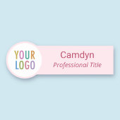 Namensschild mit rosa Circle Custom Logo Wellness-