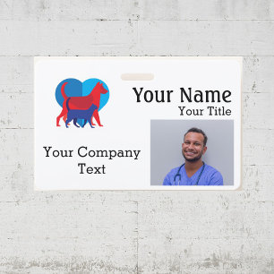 Namensschild mit Text Veterinarian Logo PHOTO ID Ausweis