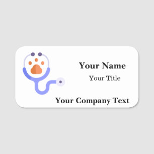 Namensschild mit Veterinär-Logo und individuellem