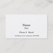 Namensschild Visitenkarte (Rückseite)