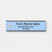 Namensschild - Weiße Helme auf blauem Hintergrund (Vorderseite )