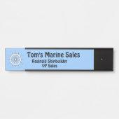 Namensschild - Weiße Helme auf blauem Hintergrund (Vorderseite )