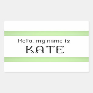 Namensschildaufkleber hallo mein Name ist Rechteckiger Aufkleber