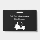 Namensschilder für das Golfwagen-Wartungspersonal Ausweis (Rückseite)