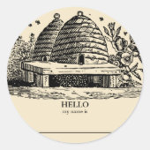 Namensschilder für Honigbienenklassen Runder Aufkleber (Vorderseite)