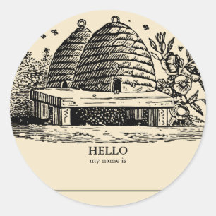 Namensschilder für Honigbienenklassen Runder Aufkleber