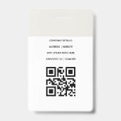 Namensschildkarte | Benutzerdefinierte QR-Code-Mit Ausweis (Rückseite)
