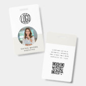 Namensschildkarte | Benutzerdefinierte QR-Code-Mit Ausweis (Vorder- & Rückseite)