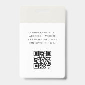 Namensschildkarte | Benutzerdefinierte QR-Code-Mit Ausweis (Rückseite)
