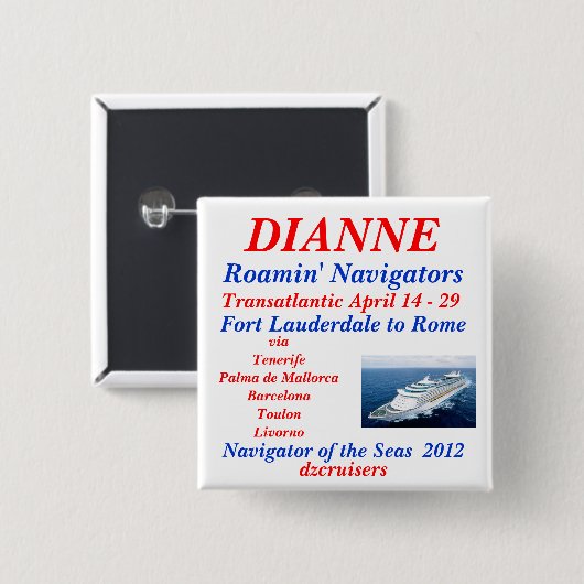 Namensschildnavigatorweiß Button (Vorne & Hinten)